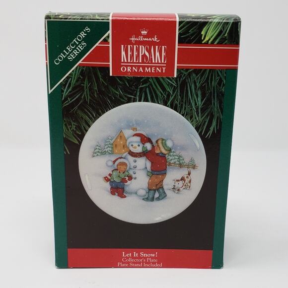 Hallmark 1991 Let It Snow #5 Handcrafted Keepsake Holiday Christmas Ornament - Picture 1 of 6